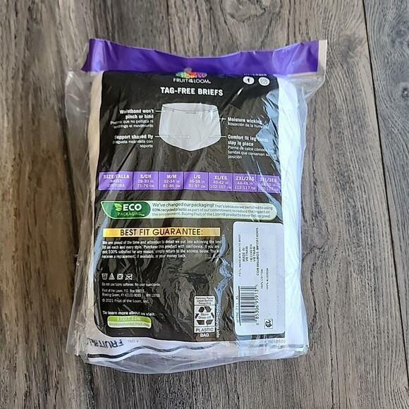 Men's Fruit of the Loom Full Cut Briefs Tag Free 6 Pack XL 40-42 in NIP New - Picture 2 of 2